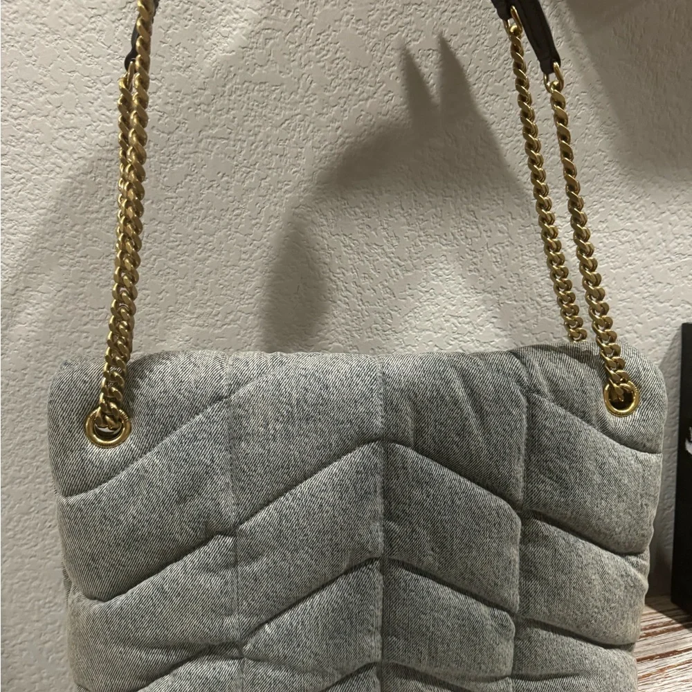 YSL Denim Puffer Shoulder Bag - Picture 6 of 11